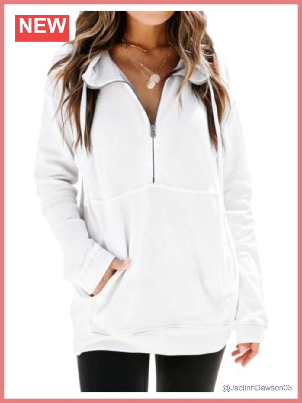 Oversized Half Zip Sweatshirt Cozy Fall Winter Pullover Women